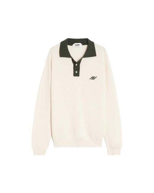 Autry White Cotton Polo Shirt for men
