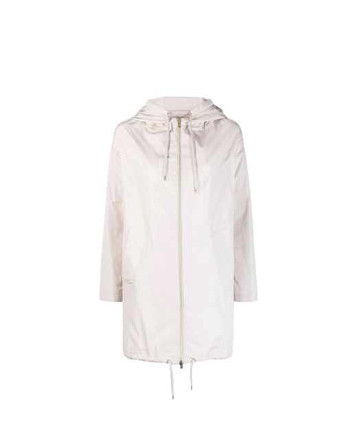 Herno White Techno Taffeta Parka Coat