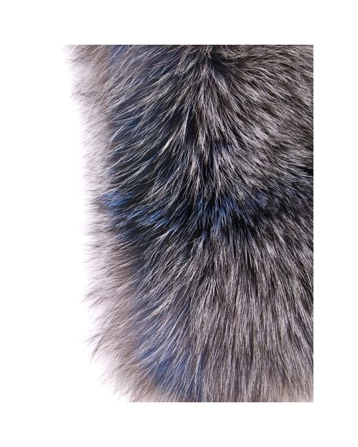Philipp Plein Gray Fox Fur Collar