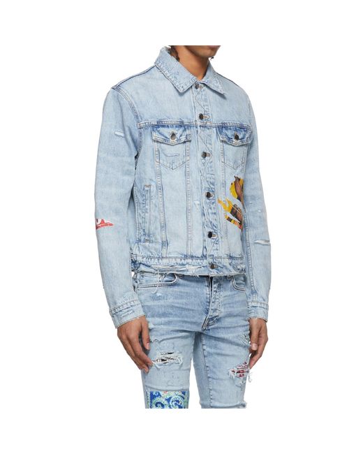 Amiri Playboy Magazine Trucker Denim Jacke in Blue für Herren