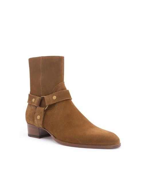 Saint Laurent Wyatt -Kabelbaum -Knöchelstiefel in Brown für Herren