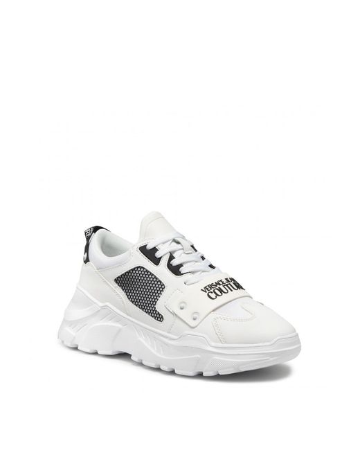 Versace Jeans Couture Leather Logo Sneakers in White for Men | Lyst