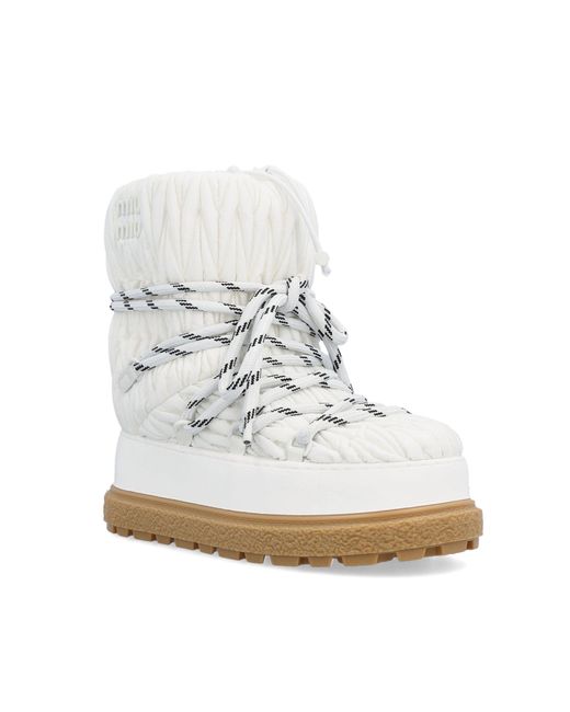 Miu Miu Mis Miu Apr s ski Ankle Boots Shoes in White Lyst