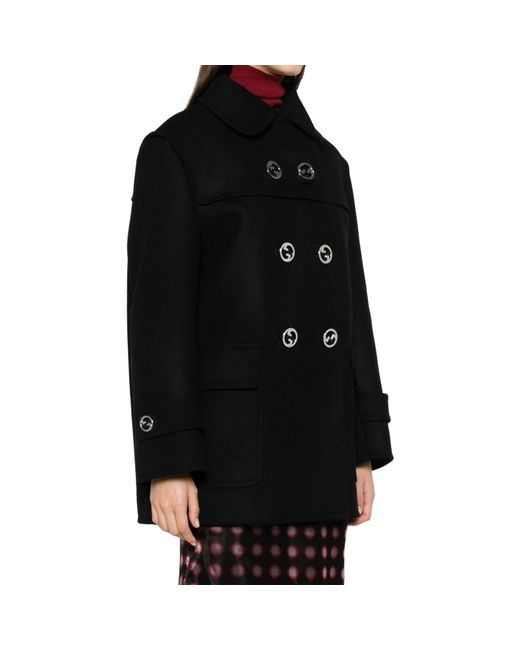 Gucci Black Double-Breasted Wool Coat