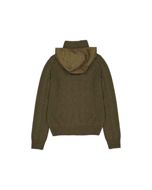 Herno Green Bicolor Cashmere Sweatshirt for men