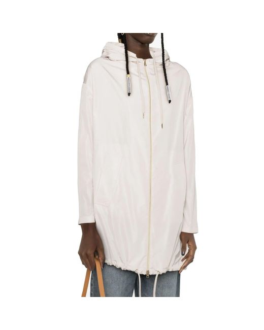 Herno White Techno Taffeta Parka Coat