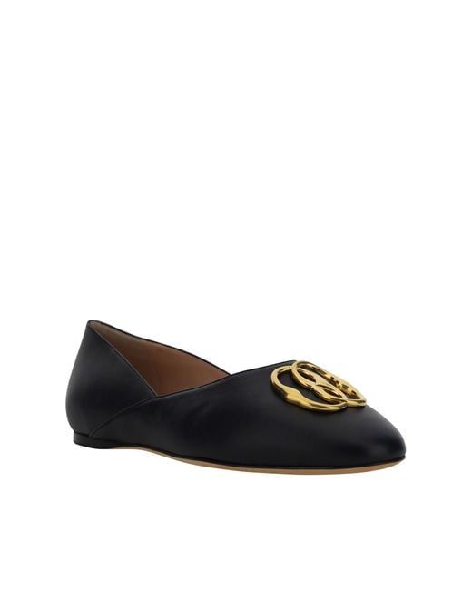 Bally Black Leder Ballerina Flats