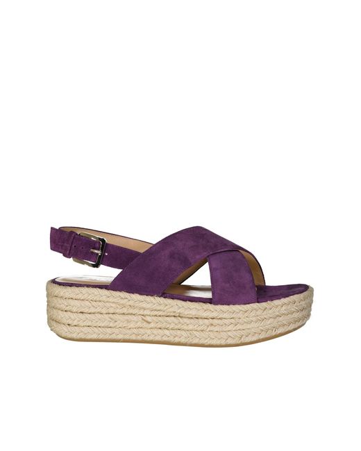 Sergio Rossi Purple Leather Espadrilles