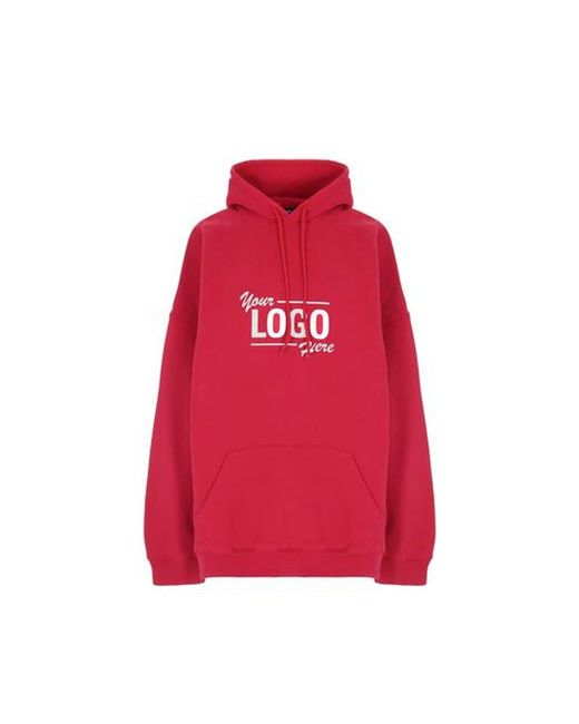 Balenciaga Logo Hooded Sweatshirt in Red for Men Lyst UK