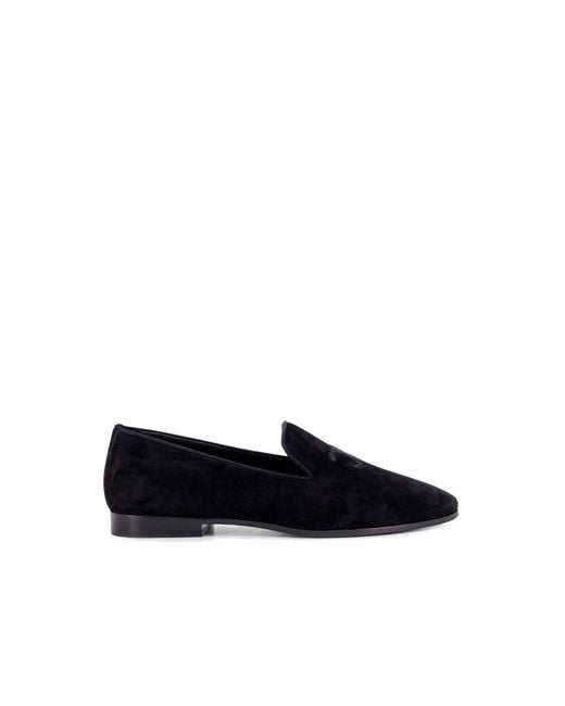 Céline Black Velvet Loafers With Embroidered Triomphe Logo for men