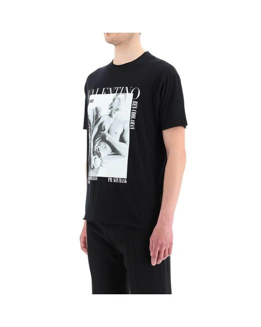 T-shirt con stampa d'archivio di Valentino in Black da Uomo