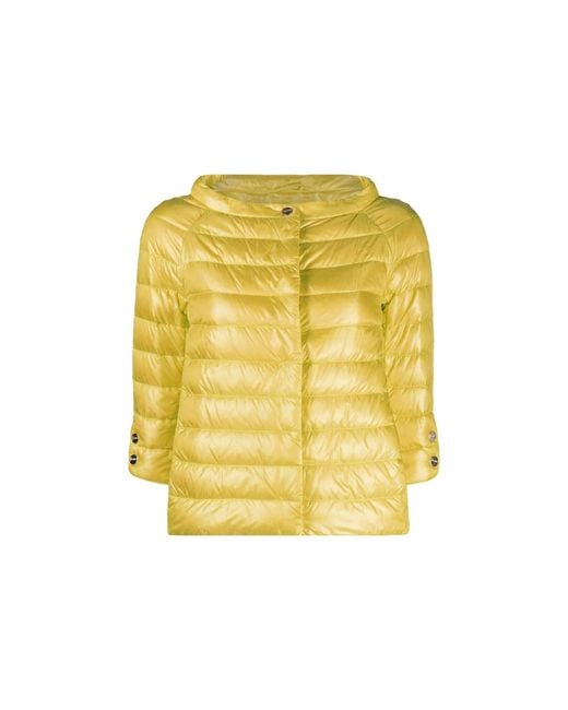 Herno Yellow Half-Sleeve Down Jacket