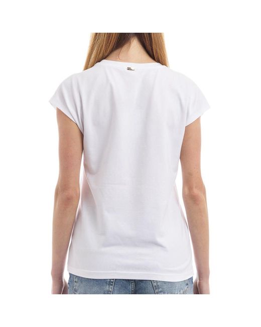 Herno White Crystal-Embellished Logo T-Shirt