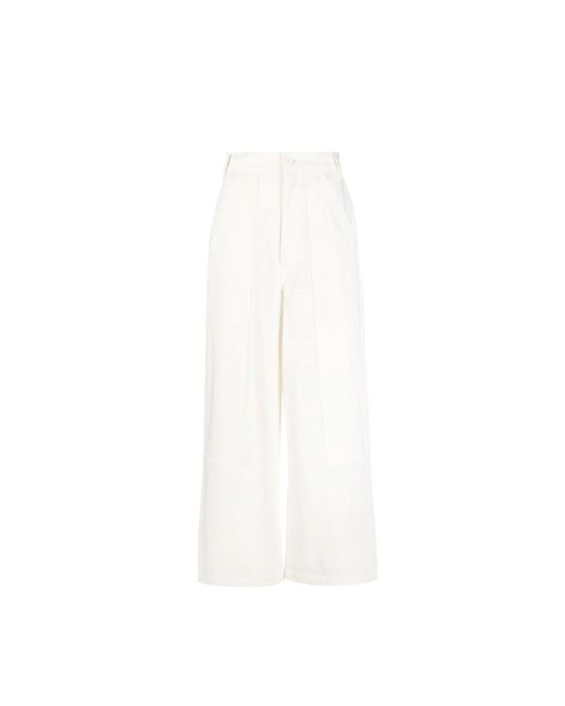 MM6 by Maison Martin Margiela Cotton Palazzo Pants in White