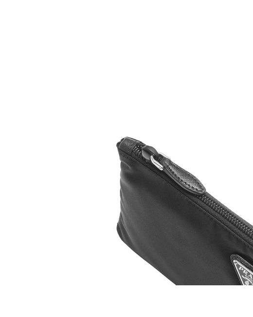 Prada Black Nylon Saffiano Wristlet Pouch