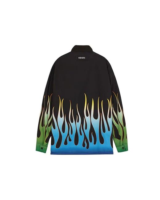 KENZO Blue Flame Print Reversible Jacket for men