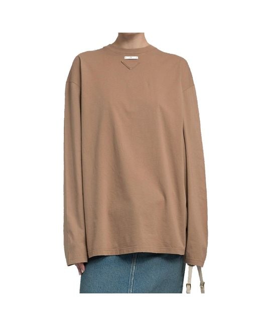 Prada Brown Cotton Patch T-Shirt