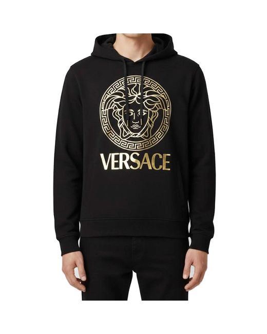 Versace Black Medusa Logo Hoodie for men