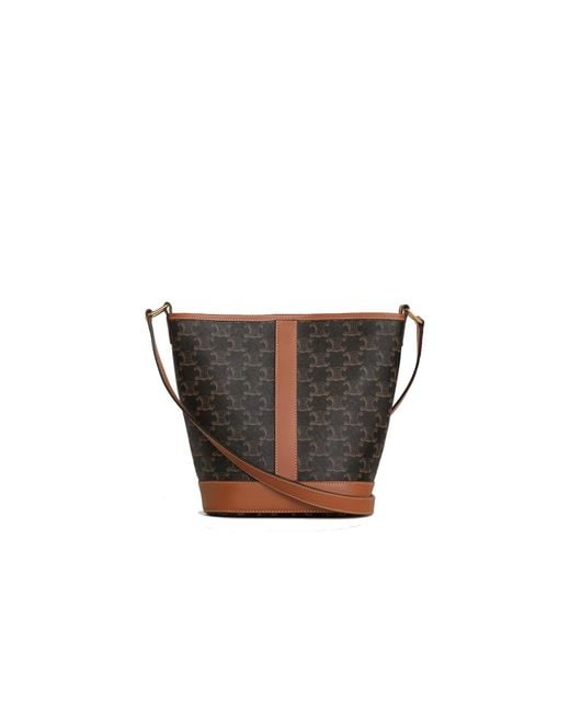Céline Brown Small Triomphe Bucket Bag