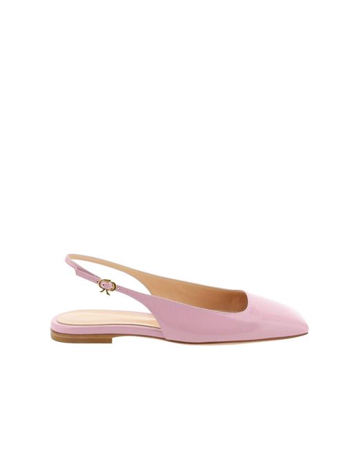 Gianvito Rossi Pink Leather Flat Sandals