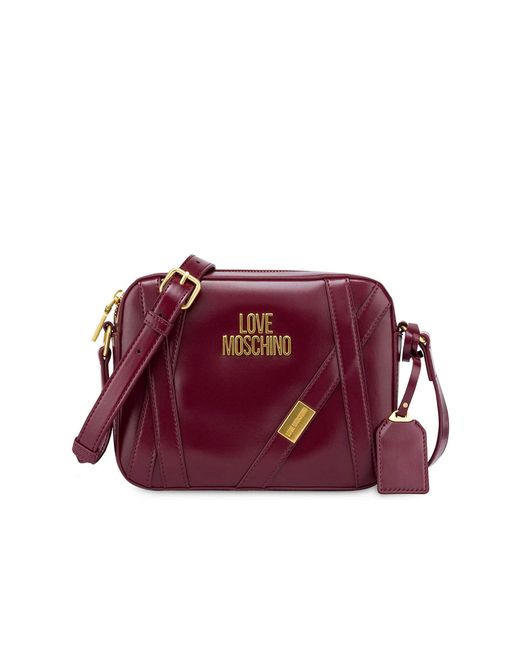 Love Moschino Logo Shoulder Bag in Bordeaux (Purple) | Lyst