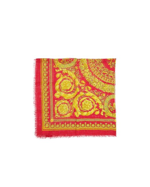 Versace Red Foulard Square Scarf