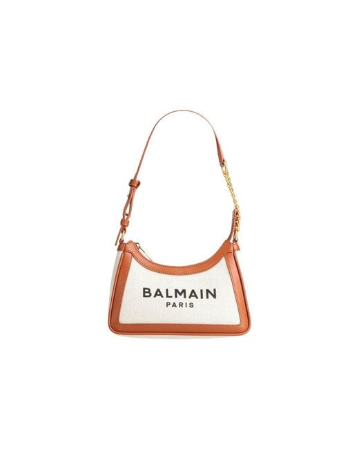 Balmain White B-Army Logo-Print Shoulder Bag