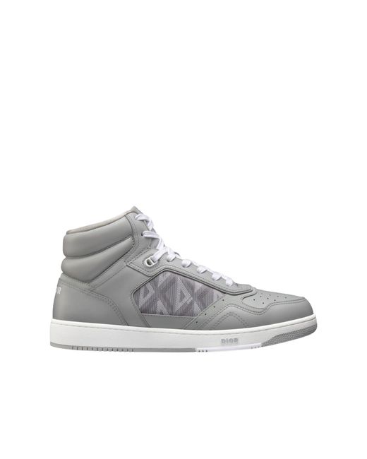 Dior Gray B27 High Diamond Sneakers