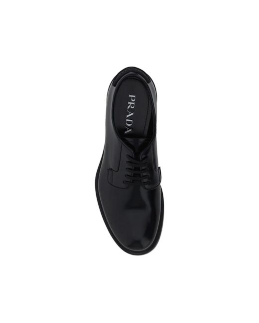 Prada Schnüren Leder -Derbys in Black für Herren