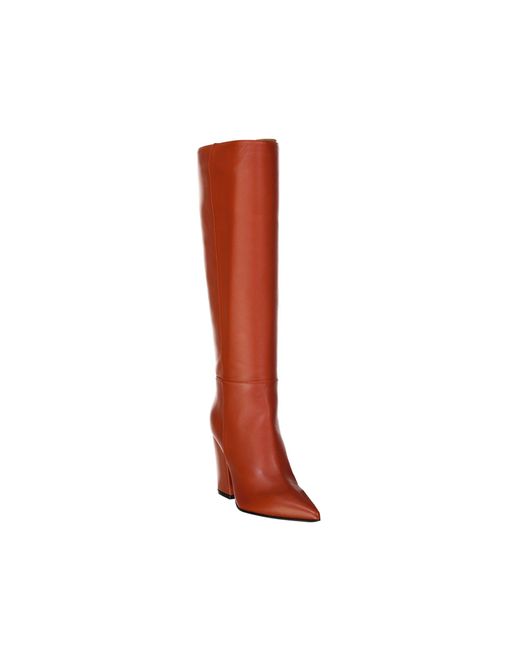 Sergio Rossi Brown Lamb Leather High Heel Boots