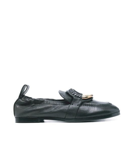 See By Chloé Black Hana Leather Loafers