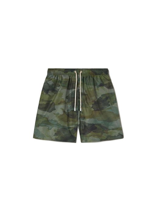 Palm Angels Green Camouflage Swim Shorts for men