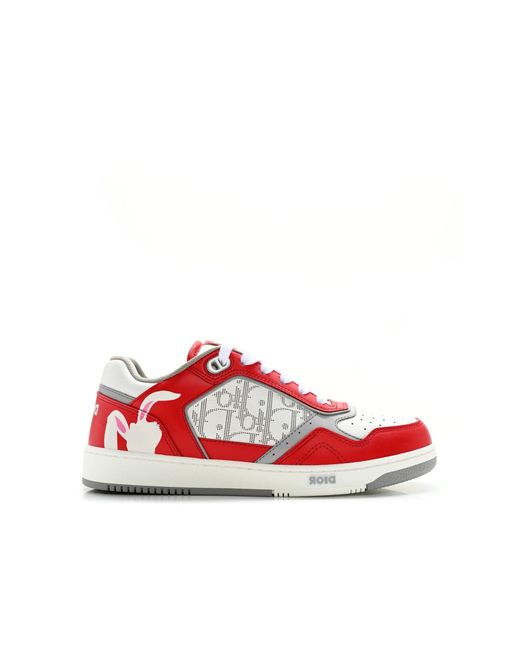 Sneakers con motivo coniglio obliquo di Dior in Red da Uomo