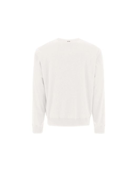 Herno White Cotton Crew Neck Sweatshirt for men