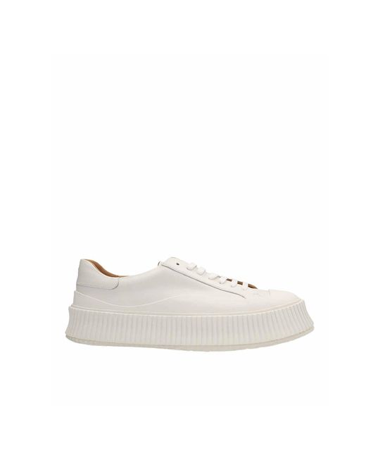 Jil Sander White Maxi Sole Leather Sneakers for men