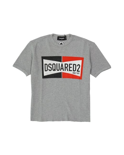 DSquared² Gray Two Tone Logo T-shirt for men