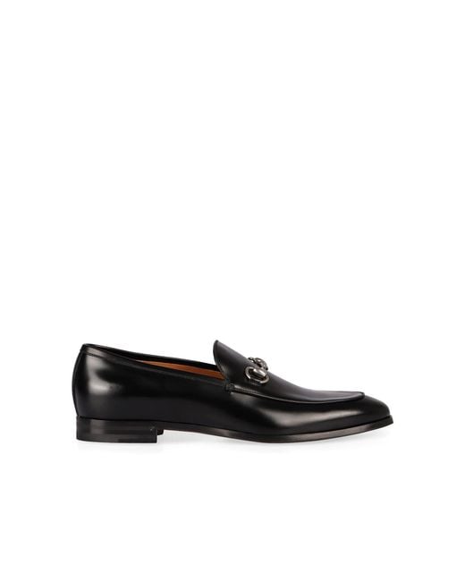 Gucci Black Horsebit Leather Loafers for men