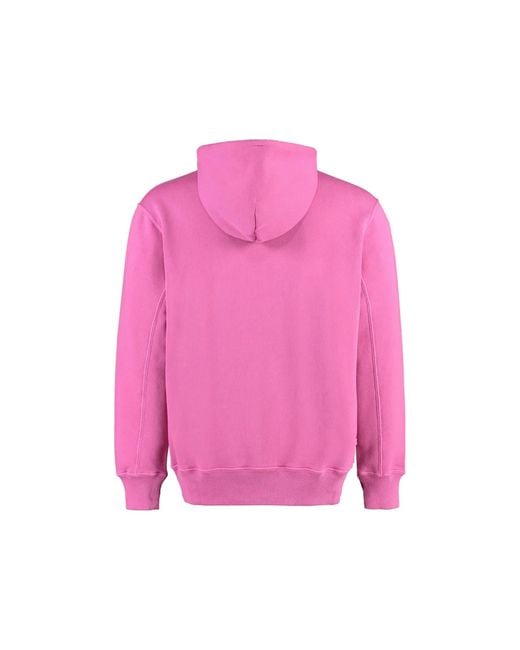Autry Pink Cotton Hoodie for men