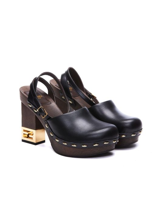 Fendi Black Mules & Clogs