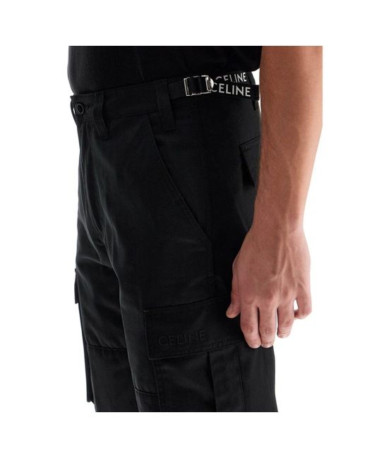 Céline Black Céline Cargo Pants for men