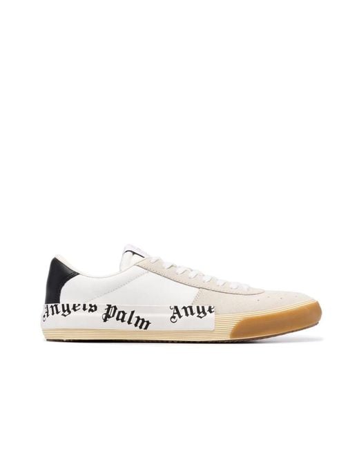 Palm Angels White New Vulcanized Suede & Calf Leather Sneaker for men