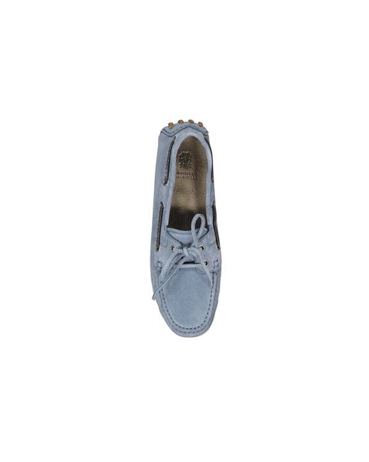 Brunello Cucinelli Blue Suede Loafers
