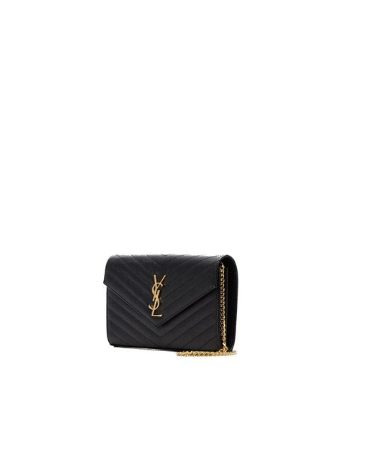 Saint Laurent Black Cassandre Monogram Shoulder Bag