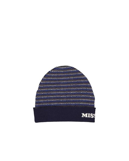 Missoni Blue Wool Hat for men