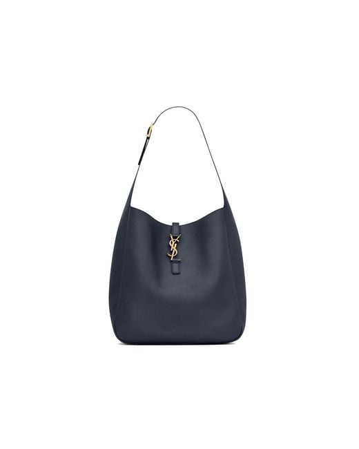 Saint Laurent Blue Le 5A7 Large Ysl Shoulder Hobo Bag