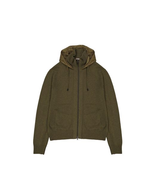 Herno Green Bicolor Cashmere Sweatshirt for men