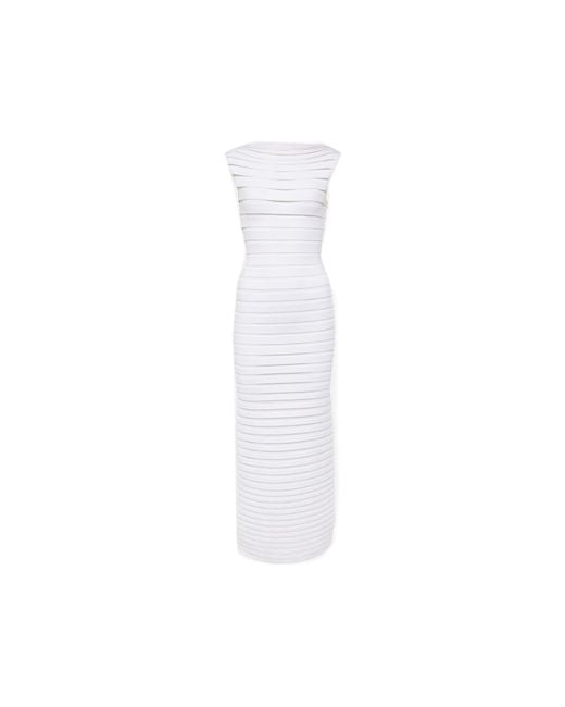 Alaïa White Bodycon Midi Dress