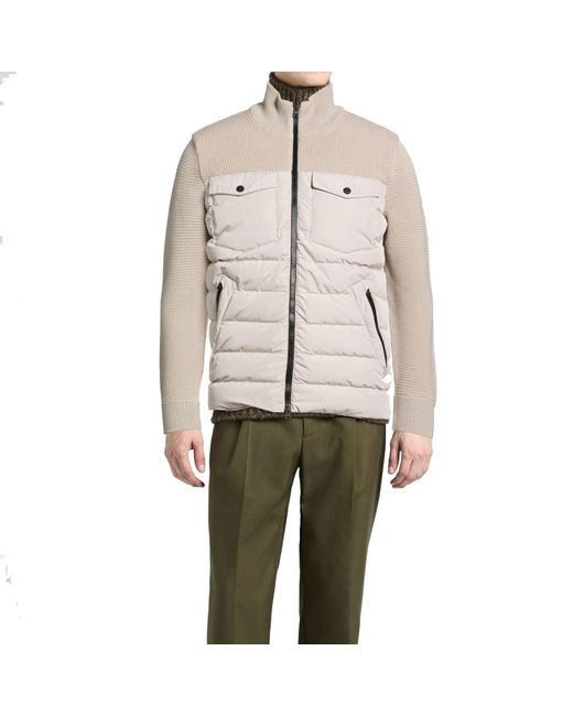 Herno Natural Padded-Panel Knitted Jacket for men