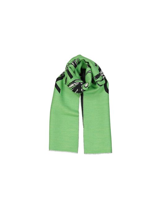 Givenchy Green Logo Wool Scarf