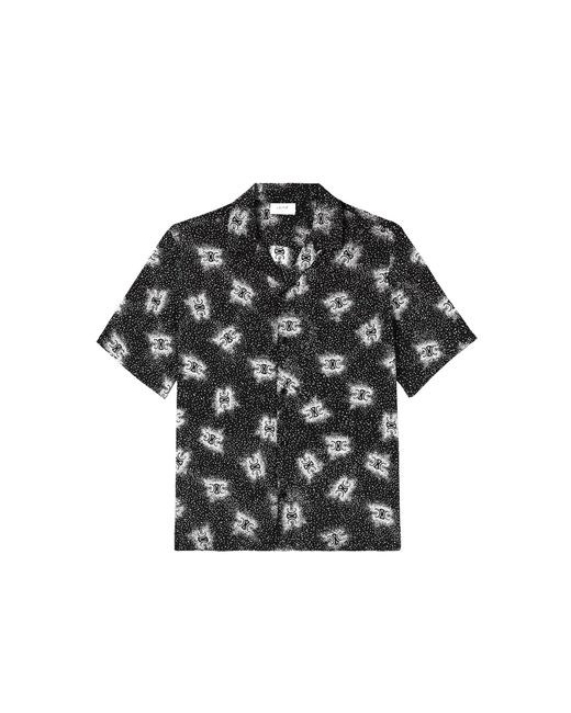 Céline Black Logo-Print Polka-Dot Silk Shirt for men